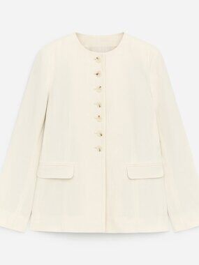 ARKET Collarless Blazer in off white [EU 36, US 4]